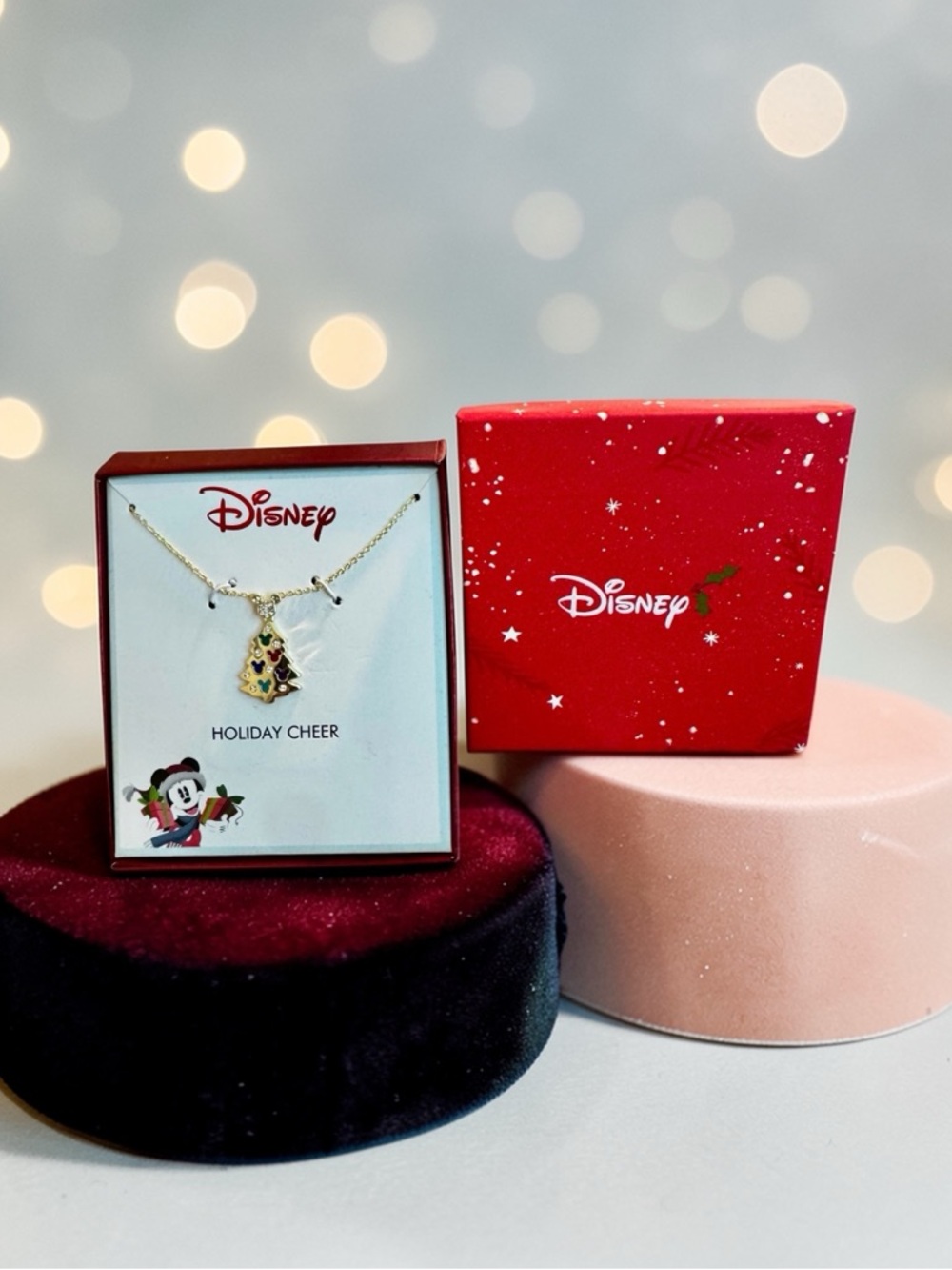 Disney Christmas Tree Pendant Necklace with Multicolored Enamel Ornaments - Picture 3 of 8